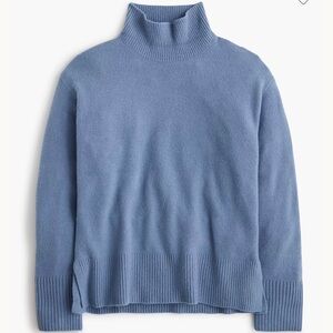J. Crew Extra Soft Blue Knit Mockneck Sweater